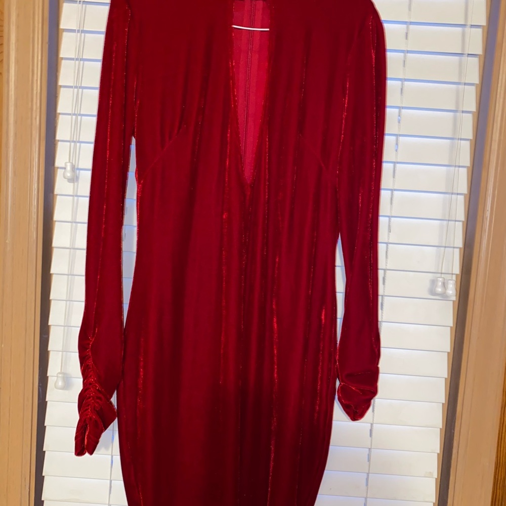 Mistress Rocks Red Heart Rate Velvet Dress - Picture 6 of 8